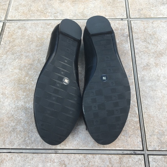 Kate Spade Tock black leather bow ballet flats 7 - Picture 11 of 13